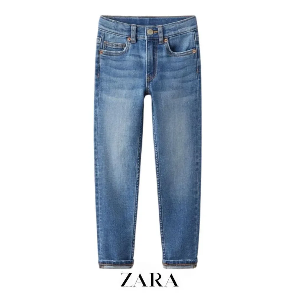 ZARA Kids Blue Skinny Fit Jeans NWT Girl Size 8 Stretch Denim